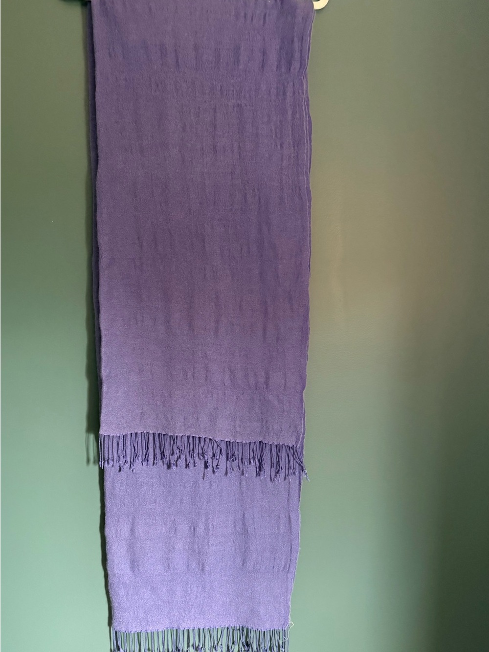 Luxury 70% Pashmina 30% Silk Navy Blue Scarf Shawl Wrap Fringe Made in Nepal - Picture 2 of 4